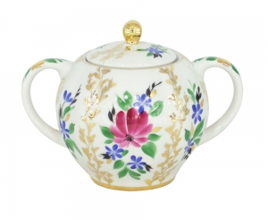 Lomonosov Imperial Porcelaine Sugar Bowl Tulip Golden Grasses 15 oz/450 ml Lomonosov Imperial Porcelaine Sugar Bowl Tulip Golden Grasses 15 oz/450 ml
