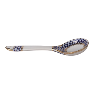 Lomonosov Porcelain Porcelain Souvenir Decorative Spoon Cobalt Net