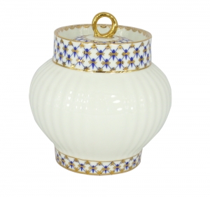 Lomonosov Imperial Porcelain Sugar Bowl Wave Cobalt Net 13.9 oz/390 ml Lomonosov Imperial Porcelain Sugar Bowl Wave Cobalt Net 13.9 oz/390 ml