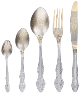 Flatware Stainless Steel Cutlery Set for 6 Golden Troika Flatware Stainless Steel Cutlery Set for 6 Golden Troika
