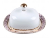 Imperial Porcelain Porcelain Butter Holder Dish Rectangular Red Net Blues