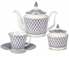 Lomonosov Imperial Porcelain "Cobalt Net" Bone China Tea Set