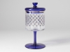Imperial Porcelain Factory Glass Covered Jam Honey Vase Cobalt Net