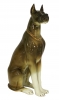 Great Dane Dog Sitting Brown Colored Lomonosov Imperial Porcelain Figurine