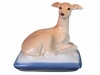 Italian Grayhound Dog on Blue Pillow Lomonosov Porcelain Figurine