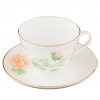 omonosov Bone China Cup and Saucer Spring-2 Tender Peony Green 8.45 fl.oz 250 ml