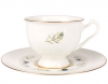 Lomonosov Imperial Bone China Tea Set Cup and Saucer Aisedora Crowberry 8.1 oz/240 ml