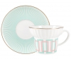 Lomonosov Imperial Porcelain Bone China Espresso Coffee Cup Set Wave Geometry #4 5.24 oz 155 ml