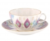 Lomonosov Imperial Porcelain Tea Set Cup and Saucer Tulip Peacock's Feather