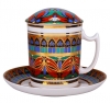 Lomonosov Imperial Porcelain Covered Tea Mug and Saucer Gothic-10