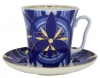 Lomonosov Imperial Porcelain Mug and Saucer Helicopter Leningradskii 12.2 fl.oz/360 ml