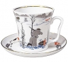 Lomonosov Imperial Porcelain Mug and Saucer Hunting Leningradskii 12.2 fl.oz/360 ml