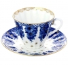 Imperial Lomonosov Porcelain Tea Cup and Saucer Basket 2pc 
