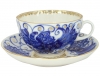 Lomonosov Imperial Porcelain Tea Set Cup and Saucer Tulip Magic Fire Bird 8.45 oz/250 ml