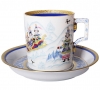 Lomonosov Imperial Porcelain Tea Set Cup and Saucer Winter Fun (4) 7.4 oz/220 ml
