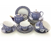  Lomonosov Imperial Porcelain Tea Set Tulip Cobalt Cell 6/21