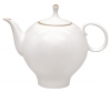 Lomonosov Imperial Porcelain Bone China Tea Pot Apple Golden Edge 22.3 fl.oz/660 ml