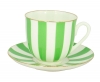 Lomonosov Porcelain Yes and No GREEN Bone China Espresso Coffee Cup and Saucer 6 oz/180 ml