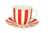 Lomonosov Porcelain Yes and No RED Bone China Espresso Coffee Cup and Saucer 6 oz/180 ml