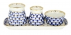 Lomonosov Imperial Porcelain Salt Pepper Spice Set 4 pc Cobalt Net