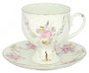 Lomonosov Imperial Porcelain Bone China Coffee Set Cup and Saucer Galant 5.41 oz/160 ml 