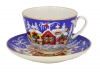 Lomonosov Imperial Porcelain Tea Set Cup and Saucer Spring Winter Fairytale 7.8 oz/230 ml