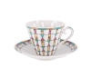 Lomonosov Porcelain Cup and Saucer Radiant Geometry 7.95 oz/235 ml