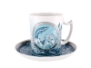 Lomonosov Porcelain Coffee Mug and Saucer Men's Stories Fishing 12.8 oz