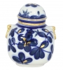 Lomonosov Imperial Porcelaine Tea Holder Box Ring Cobalt Garden