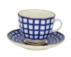 Lomonosov Porcelain Tulip Coffee Cup and Saucer Cobalt Cell 4.7 oz/140 ml