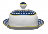 Lomonosov Imperial Porcelain Butter Holder Dish Quattro Cobalt Cell