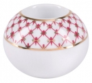 Lomonosov Porcelain Round Candle Holder Red Net