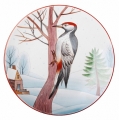 Decorative Wall Plate Great Spotted Woodpecker 7.7"/195 mm Lomonosov Imperial Porcelain