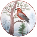 Decorative Wall Plate Parrot Сrossbill 7.7"/195 mm Lomonosov Imperial Porcelain