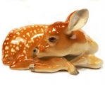 Deer Fawn Young Sleeping Lomonosov Imperial Porcelain Figurine