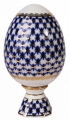 Easter Egg on Stand Cobalt Net 22 karat Gold Lomonosov Imperial Porcelain