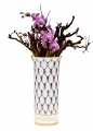 Flower Vase Vertical Cobalt Net Bone China Lomonosov Imperial Porcelain 