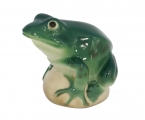Frog on Rock Turquoise Colored Lomonosov Imperial Porcelain Figurine 