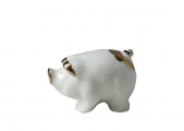 Little Piglet Pig Golden Lomonosov Porcelain Figurine
