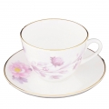 Lomonosov Bone China Cup and Saucer Spring-2 Tender Peony Lilac 8.45 fl.oz 250 ml