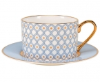 Lomonosov Bone China Porcelain TeaCup And Saucer Azur v.1 8.45 oz 250 ml