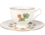 Lomonosov Bone China Tea Set Cup and Saucer Aisedora Cloudberry 8.1 oz/240 ml