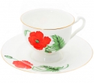 Lomonosov Imperial Porcelain Bone China Cup and Saucer "Cardinal"