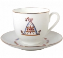 Lomonosov Imperial Porcelain Bone China Cup and Saucer Easter Meal