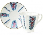 Lomonosov Imperial Porcelain Bone China Tea Cup and Saucer Daisies 6.8 oz/200ml