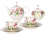 Lomonosov Imperial Porcelain Bone China Tea Set 20pc Dome Aquarelle