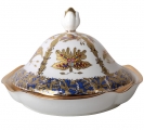 Lomonosov Porcelain Butter Holder Dish Natasha Fantastic Butterflies