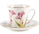 Lomonosov Imperial Porcelain Bone China Espresso Cup and Saucer Aquarelle 2.7 oz/80ml