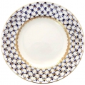 Lomonosov Imperial Porcelain Dessert Plate Cobalt Net Cake Bone China Wave