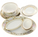  Lomonosov Imperial Porcelain Dining Set 26 piece Jade Background